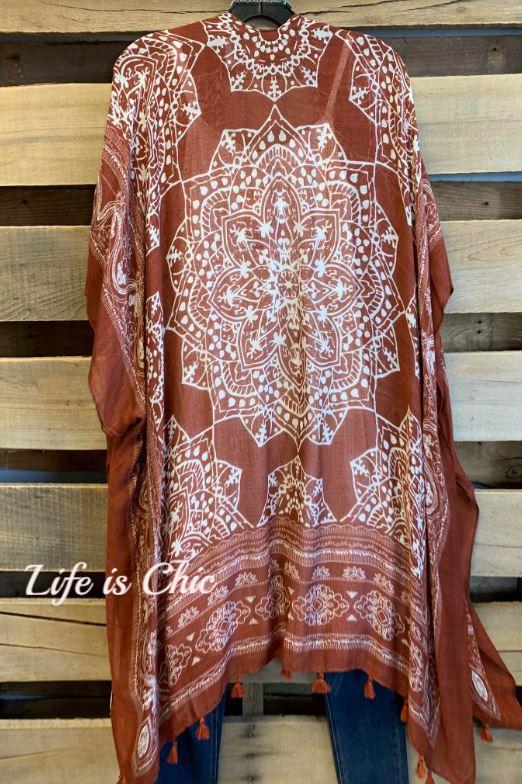 SWEET SOUL BALI KIMONO IN BURNT ORANGE