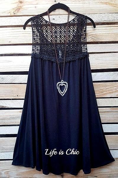 DREAMS OF YOU LACE DRESS SLIP LAYERING IN BLACK 06-08 ----------SALE