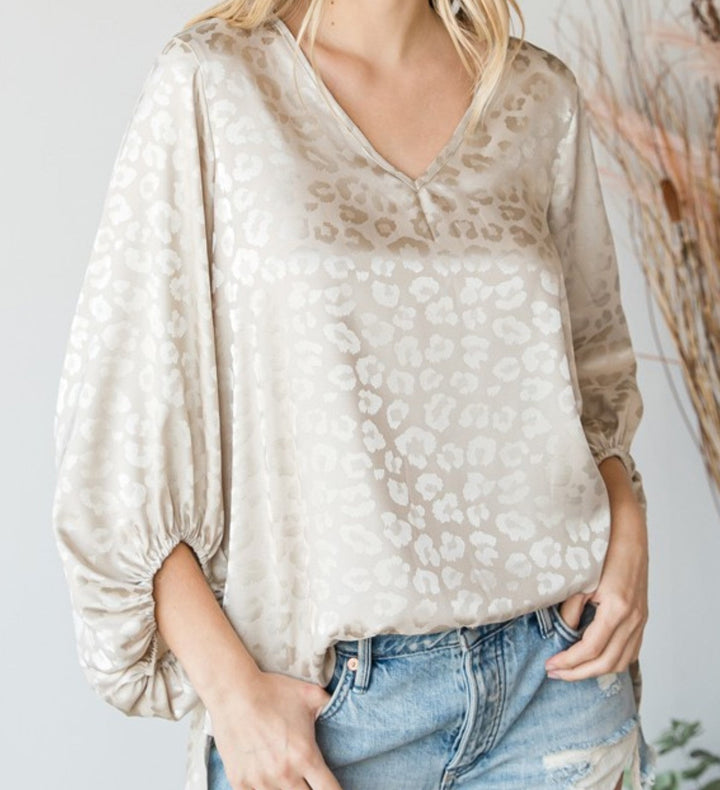 TIMELESS GLAMOUR SATIN BLOUSE IN CHAMPAGNE ------- SALE