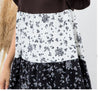 GRACEFUL SIMPLICITY FLORAL BABYDOLL TOP IN BLACK & WHITE