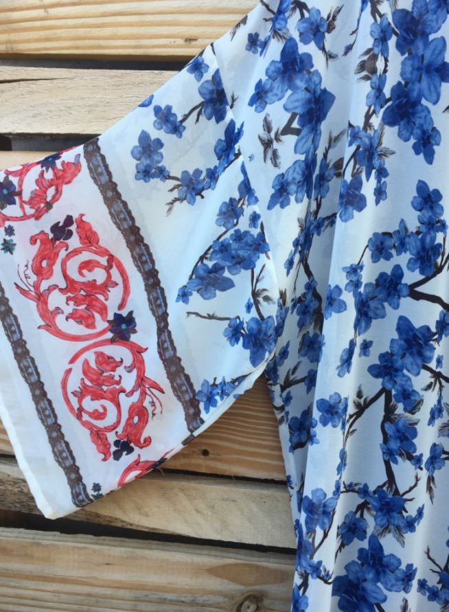 ALL THE WAY TO PARADISE KIMONO IN BLUE MIX [product vendor] - Life is Chic Boutique