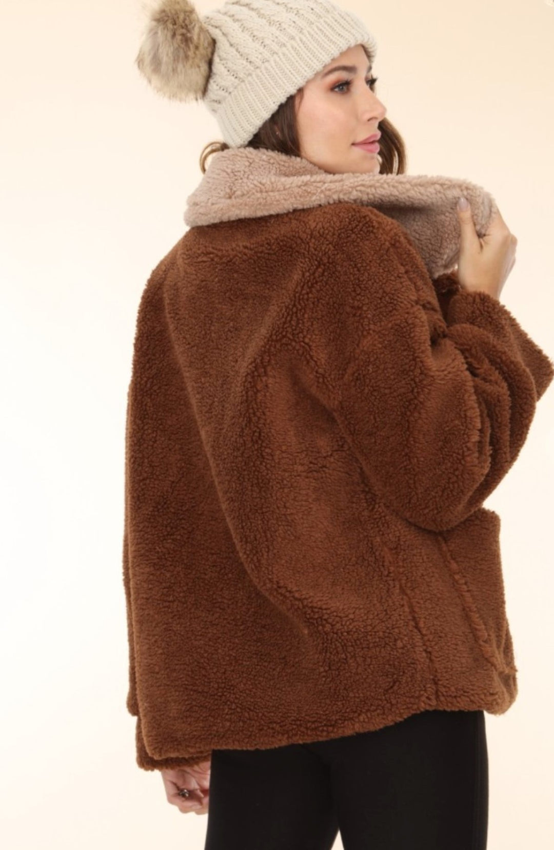 JACKET BROWN FAUX FUR -------------sale