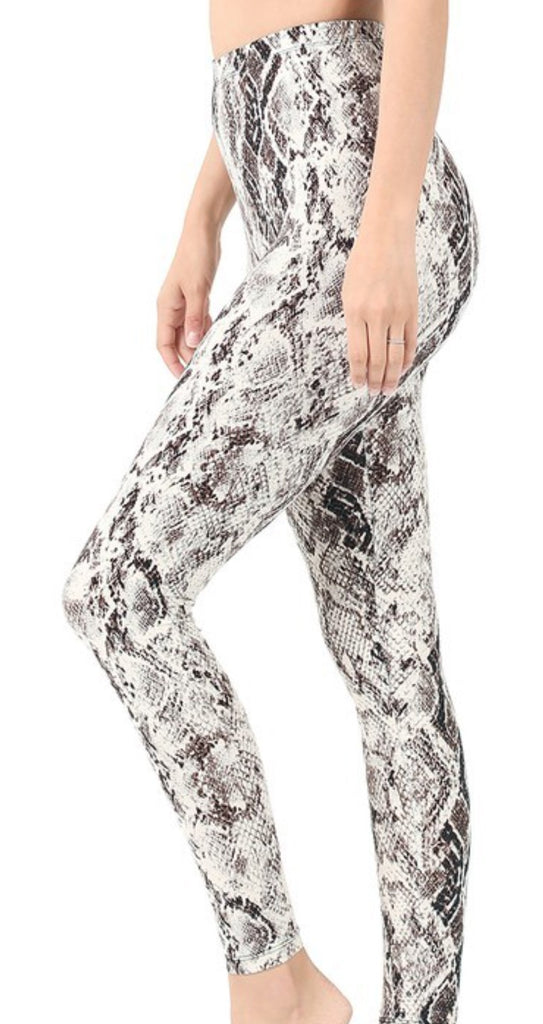 EASY GOES IT PLUS SIZE ANIMAL PRINT SOFT LEGGINGS IN BROWN -----SALE