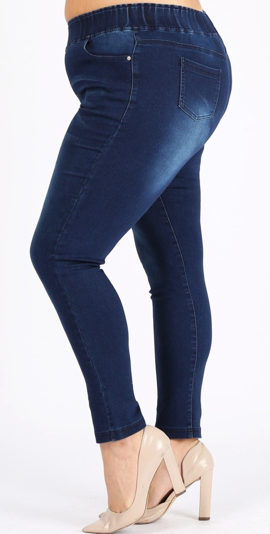 Free Style Medium Denim Blue Jeggings Plus 4X/5X & 5X/6X Pants