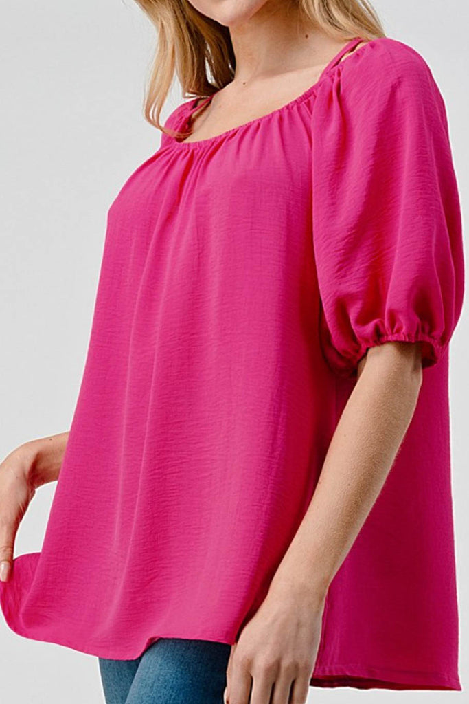 I Just Fell In Love Again Fuchsia 1X 2X 3X Blouse ----------SALE