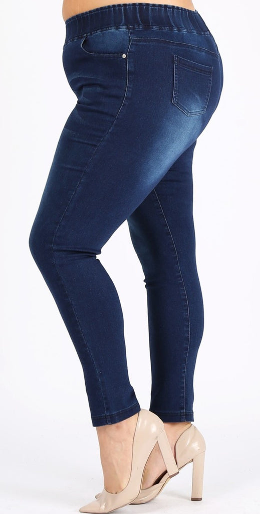 Deep Blue Lycra Plus Size Jeggings – HazePlus