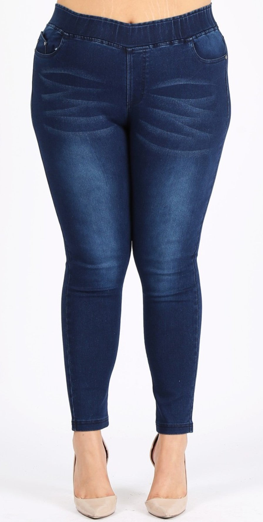 Free Style Medium Denim Blue Jeggings Plus 4X/5X & 5X/6X Pants