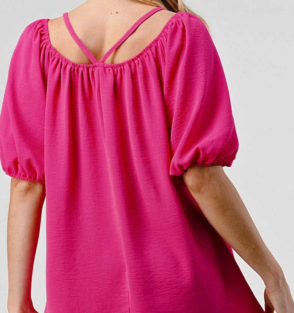 I Just Fell In Love Again Fuchsia 1X 2X 3X Blouse ----------SALE