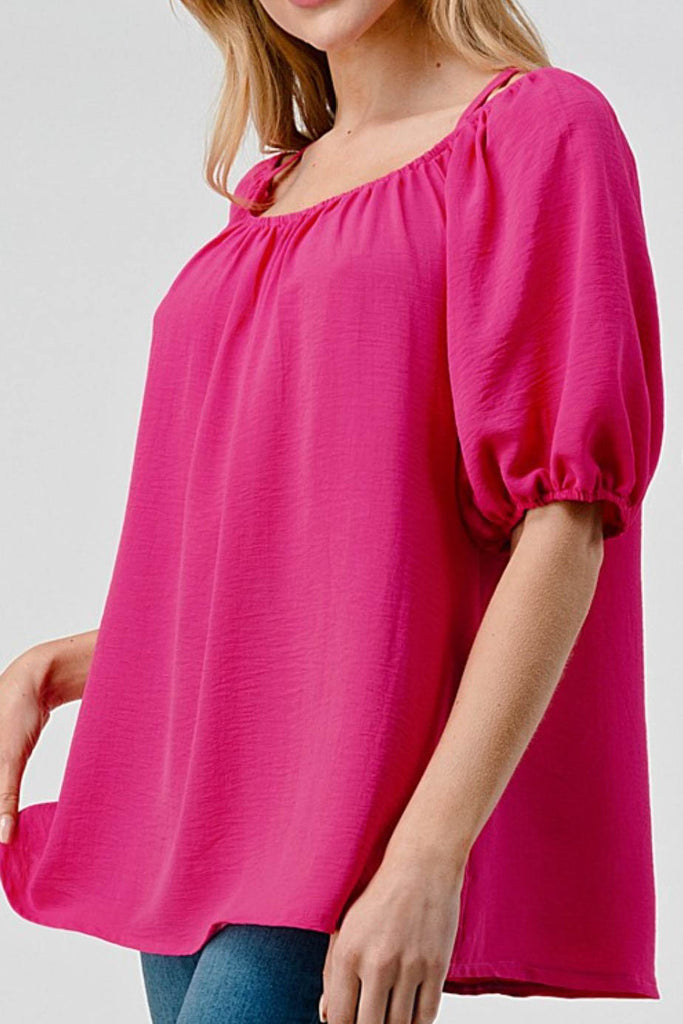I Just Fell In Love Again Fuchsia 1X 2X 3X Blouse ----------SALE