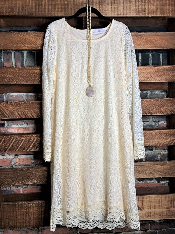 LACE DRESS IN BEIGE---------SALE