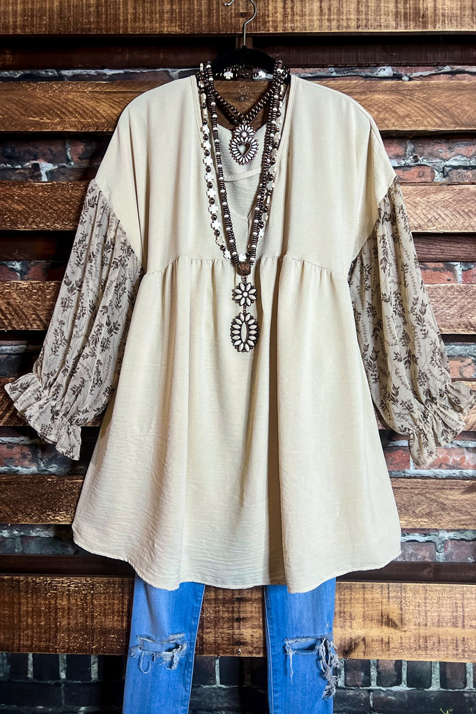 Delight My Heart Tunic in Beige & Mocha