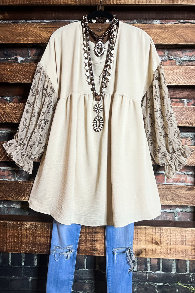 Delight My Heart Tunic in Beige & Mocha