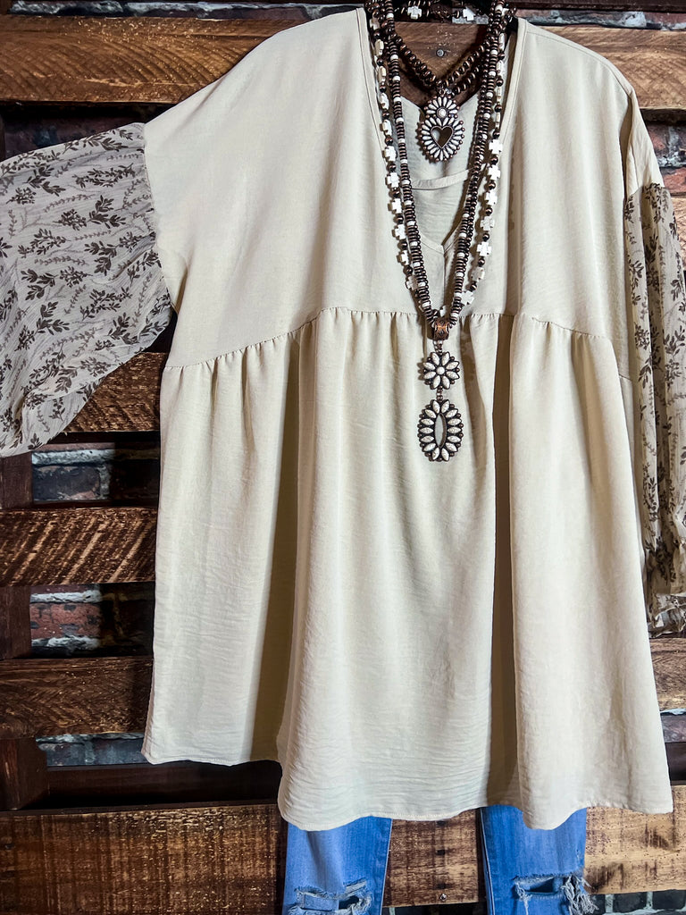 Delight My Heart Tunic in Beige & Mocha