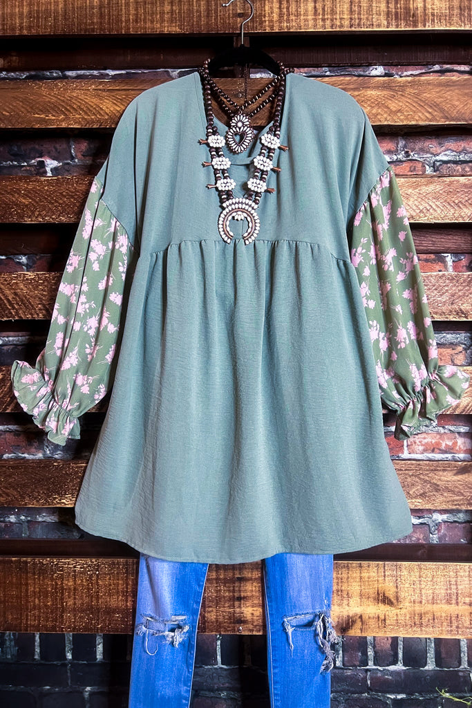 Delight My Heart Tunic in Sage