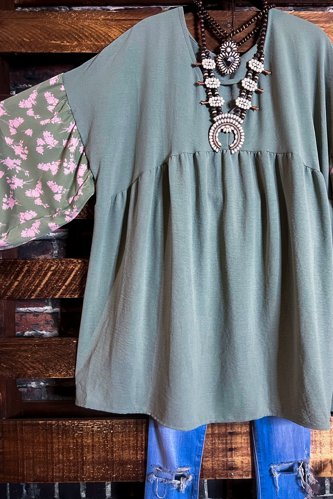 Delight My Heart Tunic in Sage