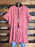 JUST RELAX COMFY WEEKENDER OVERSIZED TUNIC IN MAUVE-------------SALE