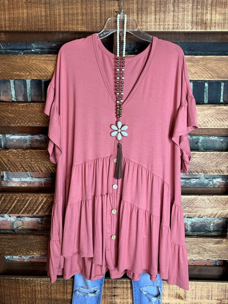 JUST RELAX COMFY WEEKENDER OVERSIZED TUNIC IN MAUVE