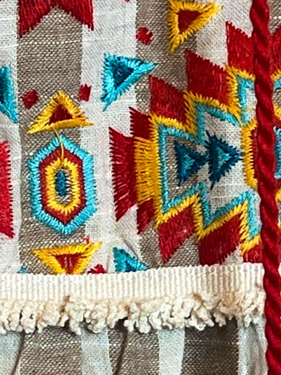 COUNTRY SOUL TAUPE & MULTI-COLOR BLOUSE---------SALE