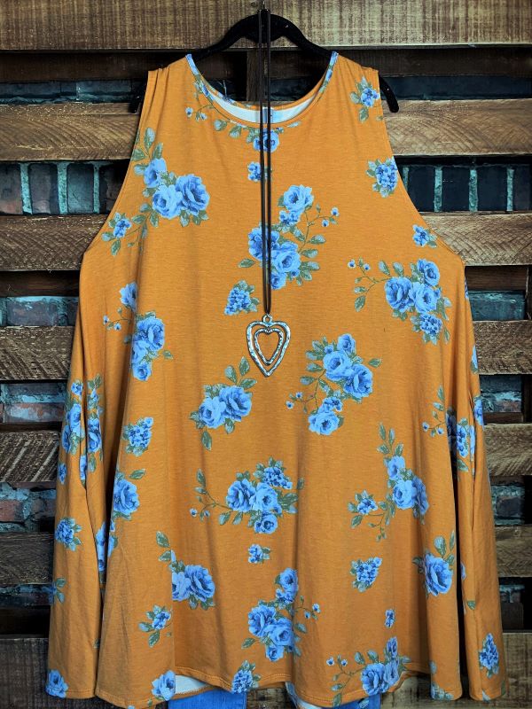 3x-4x FLORAL DRESS IN MUSTARD-----------sale