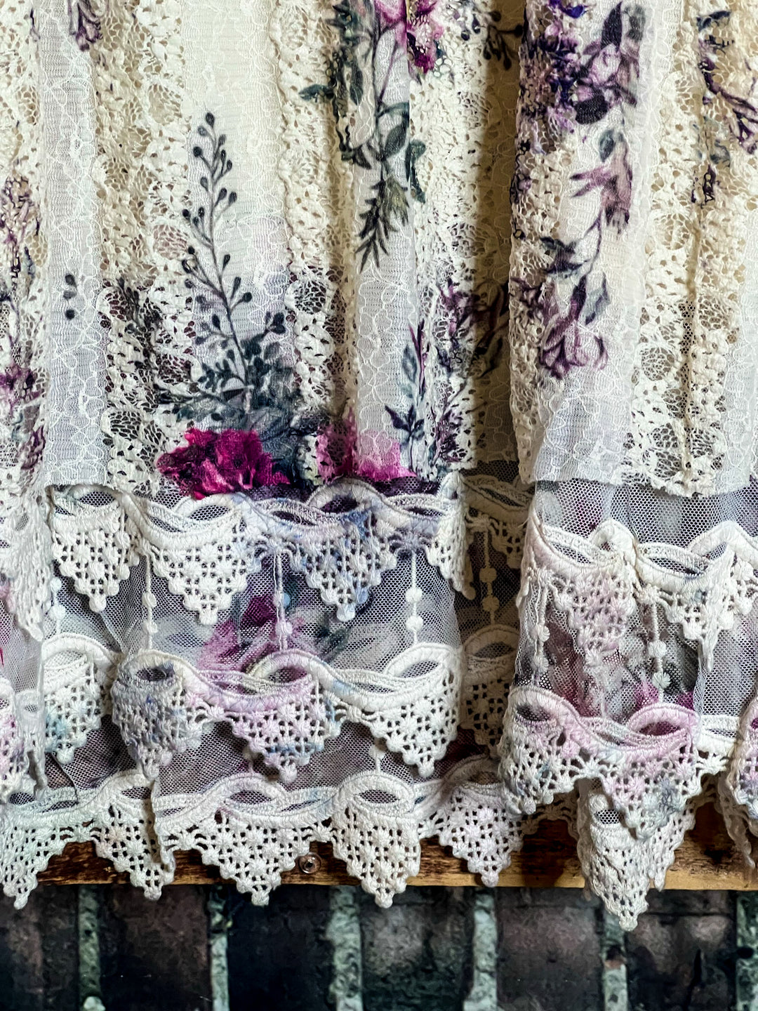 THE WAY YOU LOVE ME LACE TUNIC IN BEIGE & FLORAL MULTI-COLOR