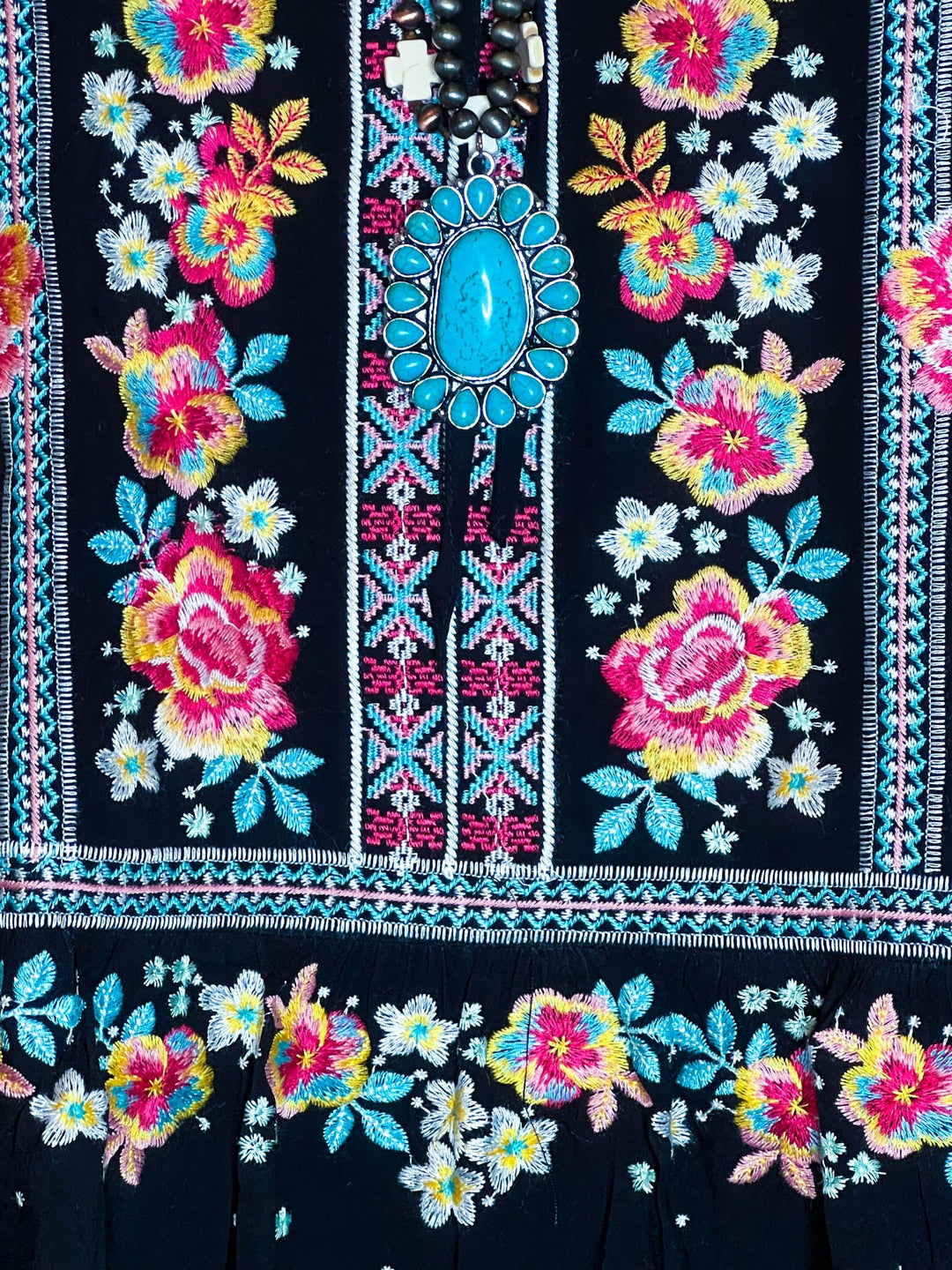 16-20 SIZE - EMBROIDERED BLOUSE IN BLACK---------SALE