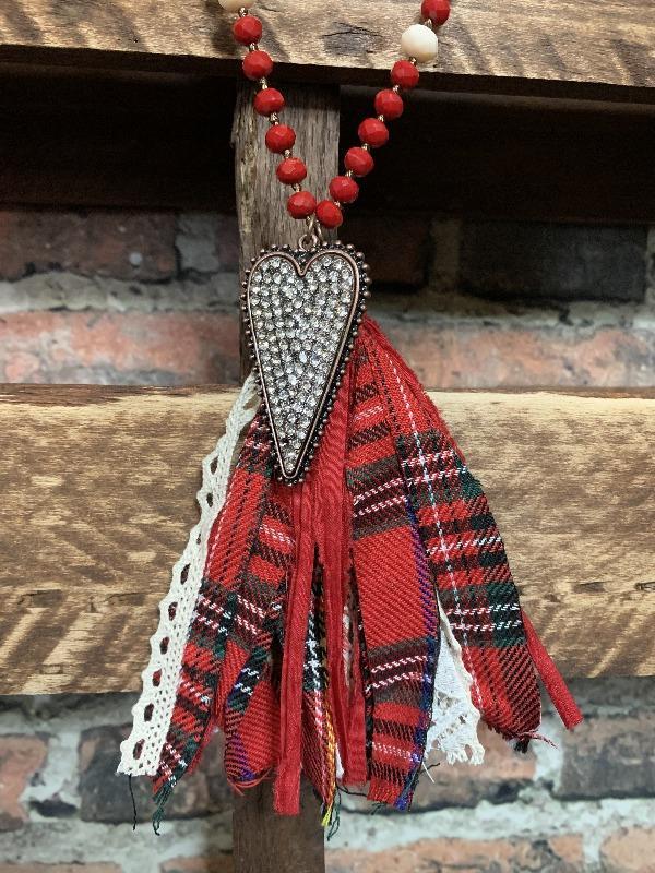 CRYSTAL NECKLACE RED & WHITE