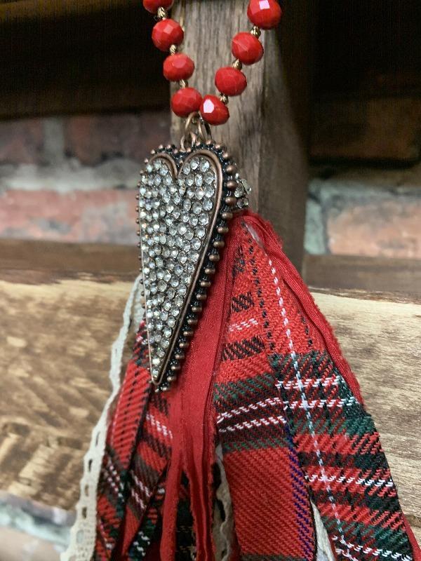 CRYSTAL NECKLACE RED & WHITE