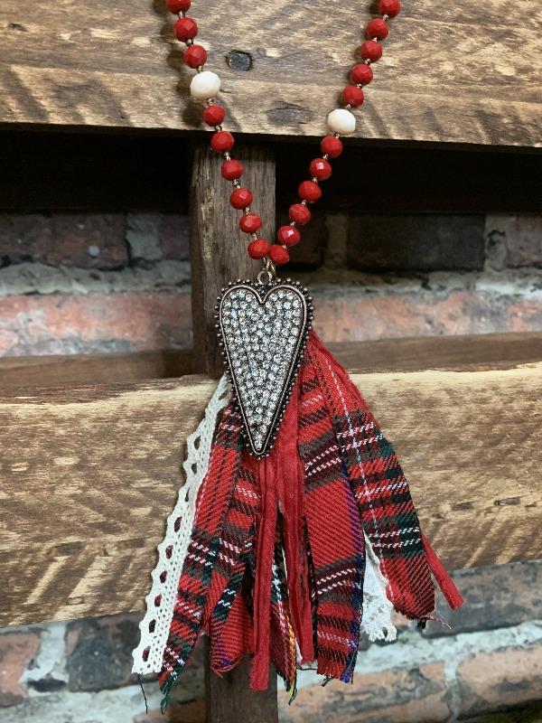 CRYSTAL NECKLACE RED & WHITE