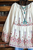 DESERVE THE BEST IVORY 100% COTTON EMBROIDERED TOP
