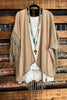LIVING FREE BOHO CROCHET FRINGE KIMONO IN MOCHA