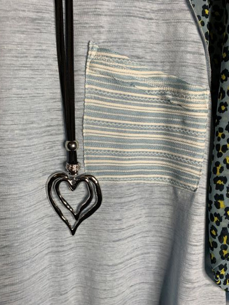 Always Faithful Top Burnout in Light Blue Mix-----------Sale