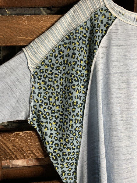 Always Faithful Top Burnout in Light Blue Mix-----------Sale