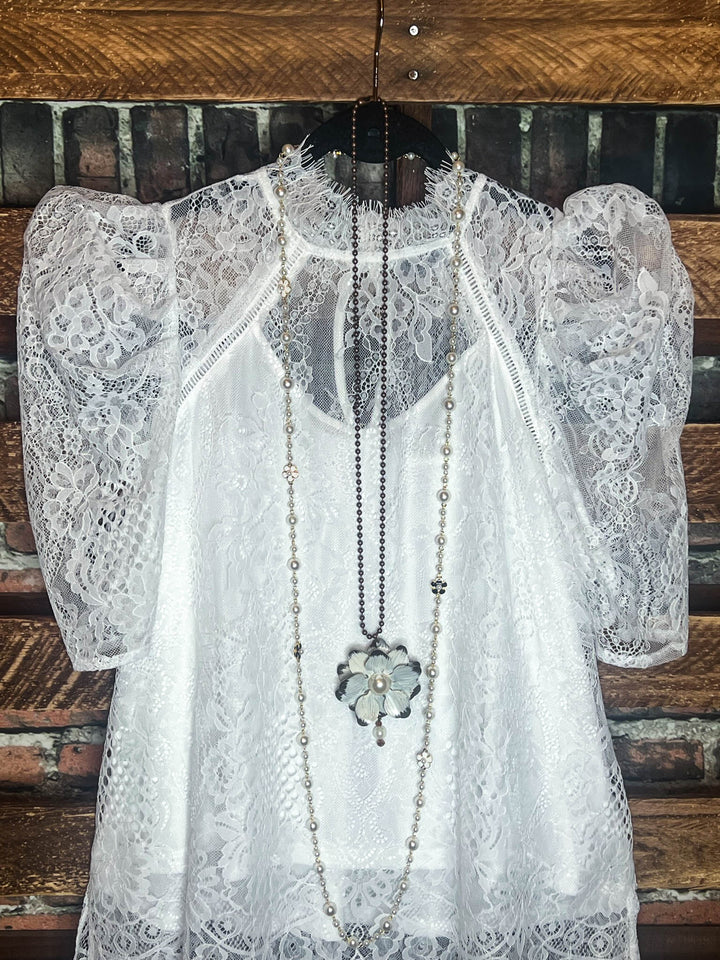 LACE BLOUSE IN IVORY --------- SALE