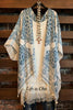 BOHO FREE SPIRIT KIMONO IN TEAL & NATURAL