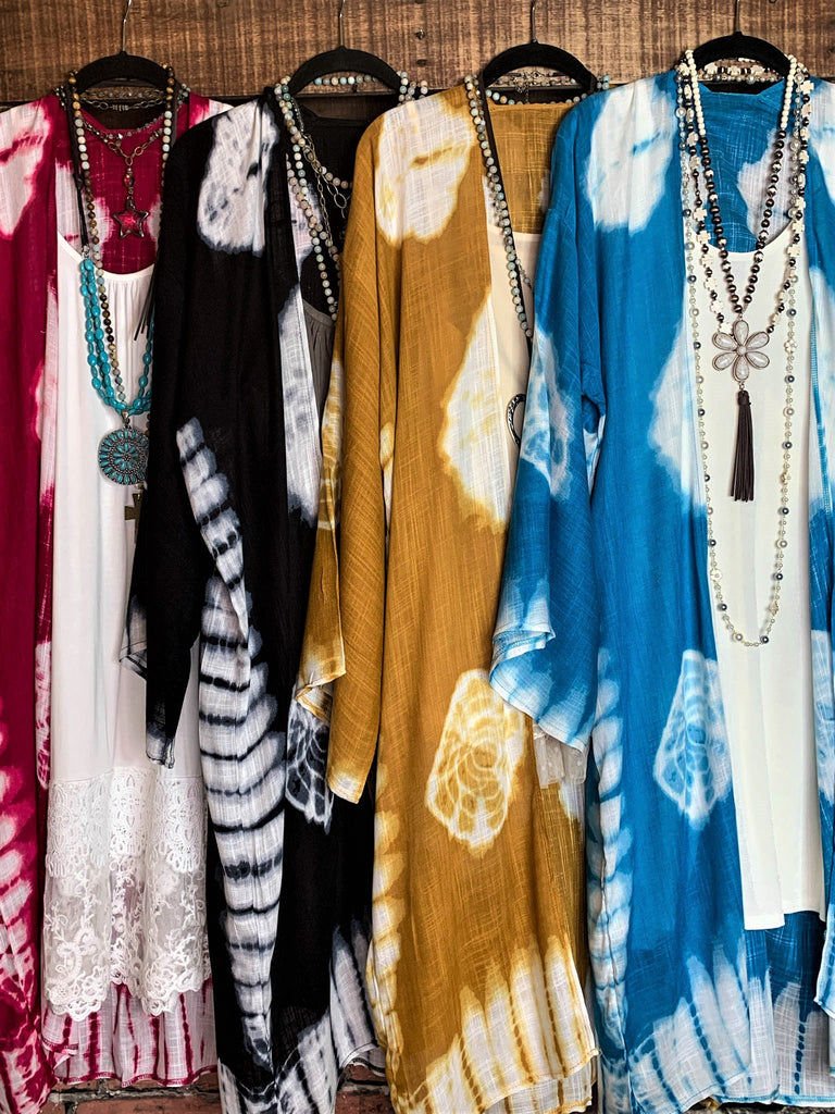 TIE DYE KIMONO IN AQUA---------SALE