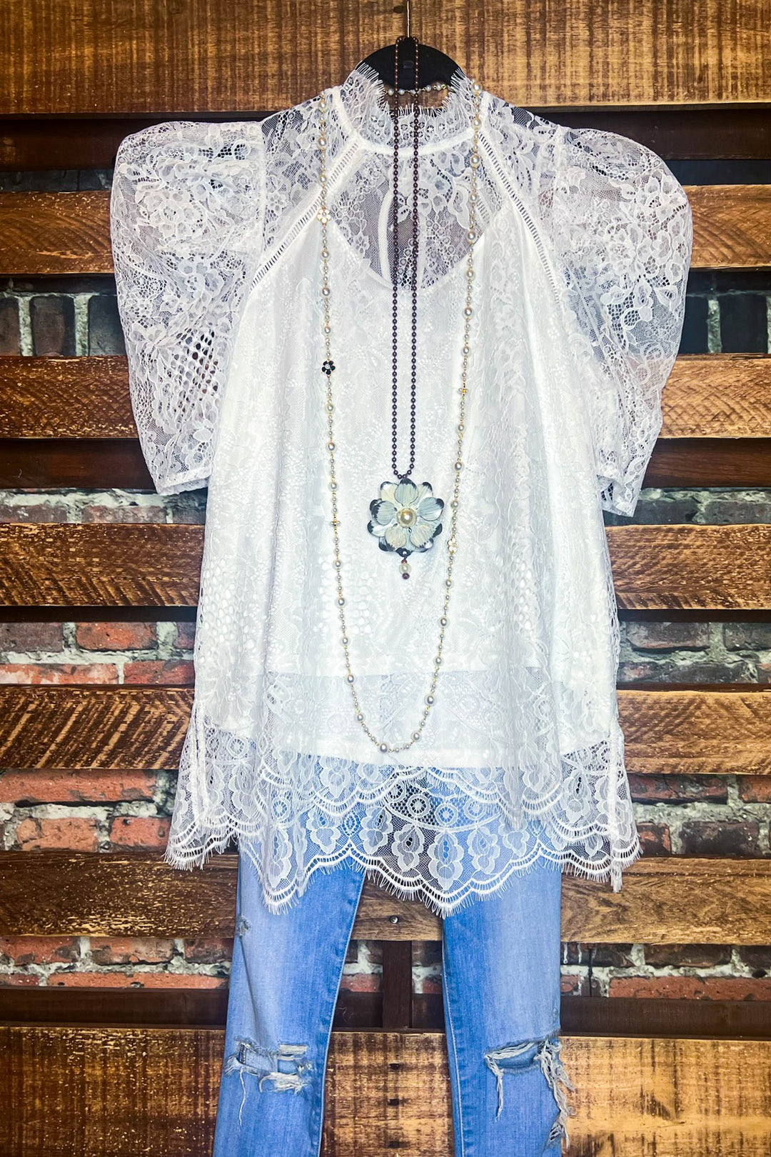 LACE BLOUSE IN IVORY --------- SALE