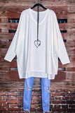 FOREVER PERFECTLY SIMPLE & OVERSIZED T-TUNIC IN IVORY