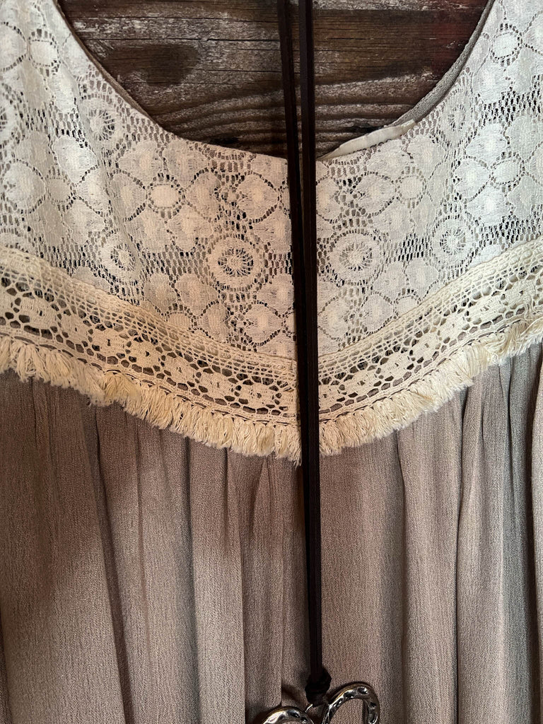 Pursuit Of Happiness Lace Dress in Latte