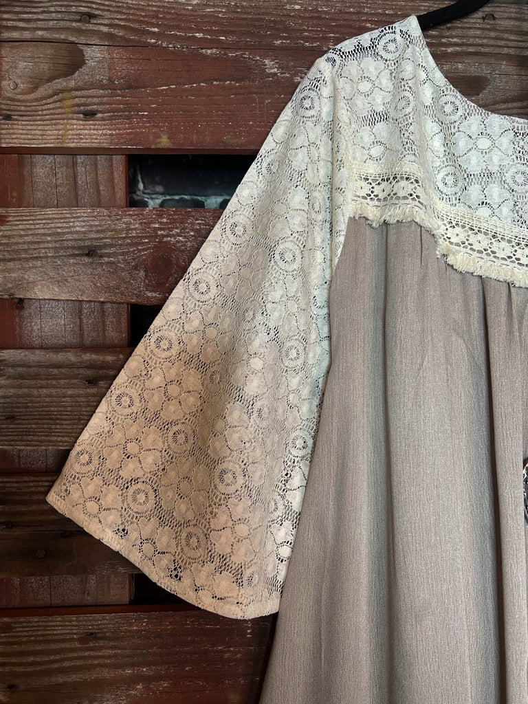 Pursuit Of Happiness Lace Dress in Latte