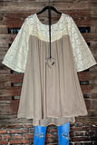Pursuit Of Happiness Lace Dress in Latte
