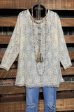 LACE LAYERING TOP IN BEIGE--------SALE