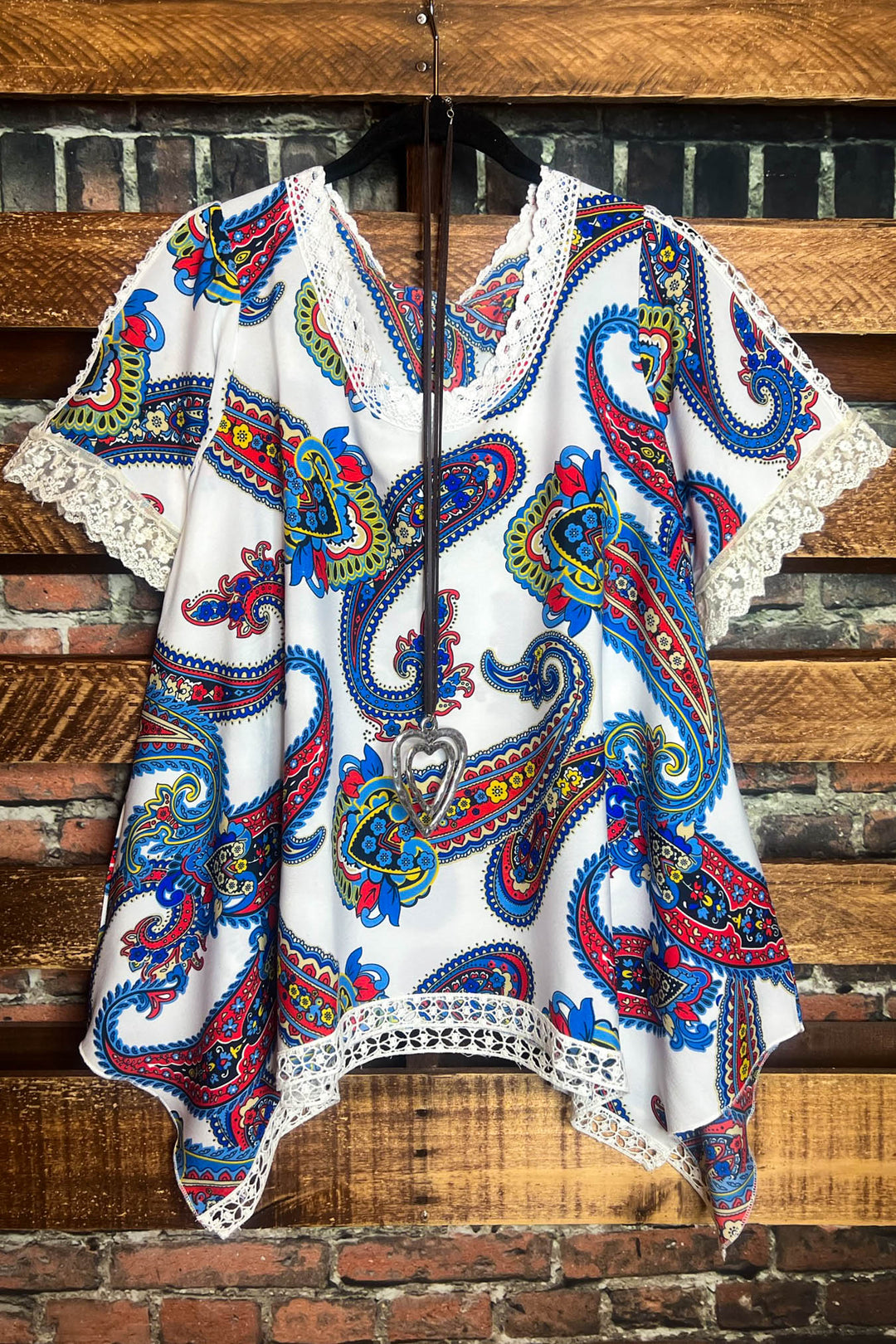 Bohemian Paisley Poncho Top in Multi-Color--------------SALE