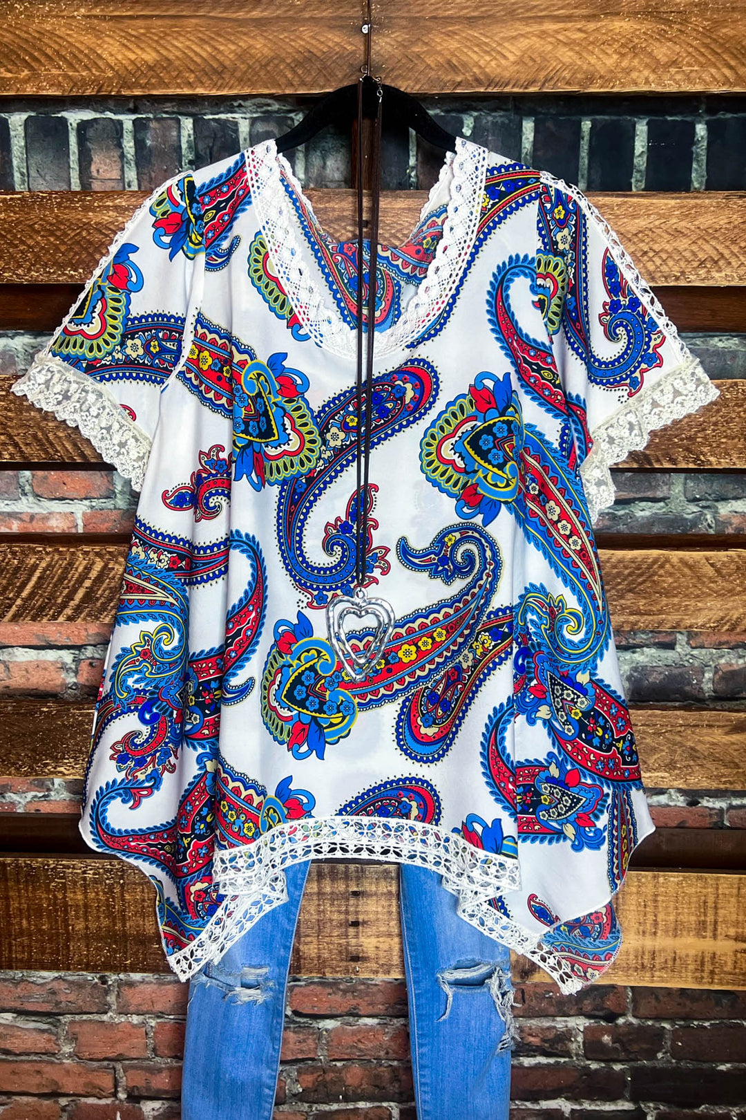 Bohemian Paisley Poncho Top in Multi-Color--------------SALE