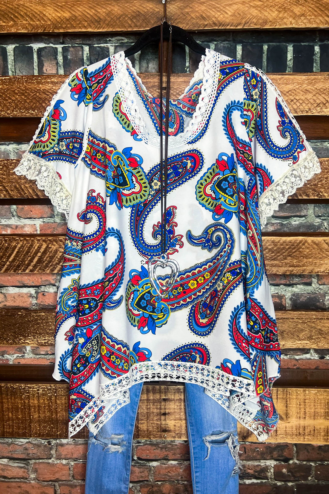 Bohemian Paisley Poncho Top in Multi-Color--------------SALE