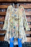 A True Beauty Vintage Floral Lace Layered Tunic in Multi-Color