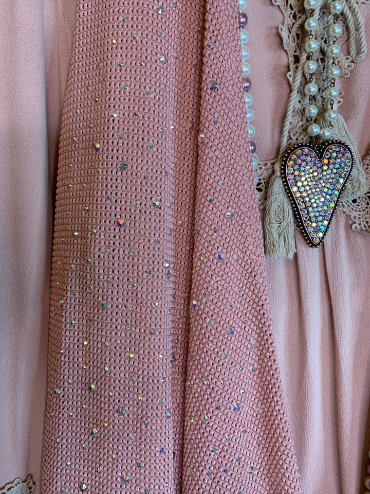SWEETEST LOVE CRYSTAL STYLISH VEST IN ROSE PINK --------SALE