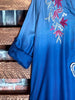 PEASANT GAUZE EMBROIDERED SHIRT IN BLUE TONES---------SALE