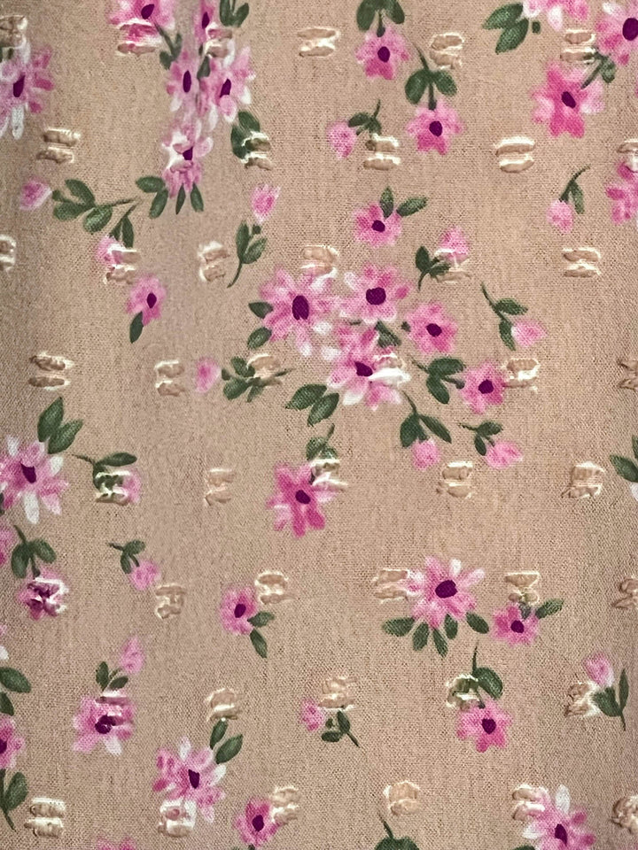 BEAUTIFUL  TIMELESS  FLORAL BABYDOLL TOP IN BLUSH ROSE--------SALE