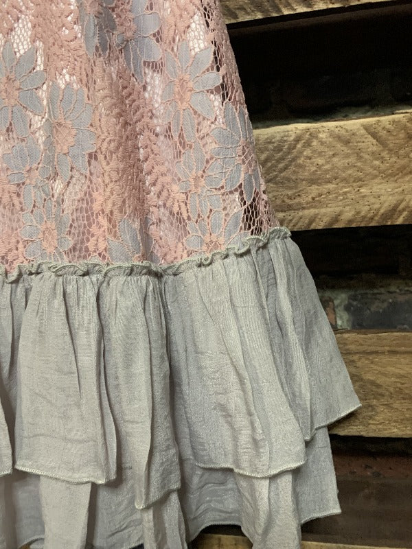 LACE LAYERING DRESS IN MULTI-COLOR----------------SALE