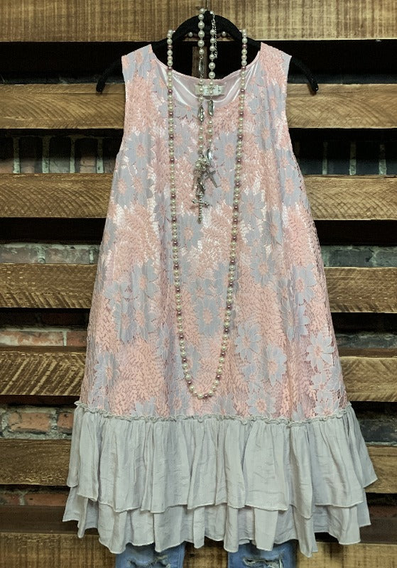 LACE LAYERING DRESS IN MULTI-COLOR----------------SALE